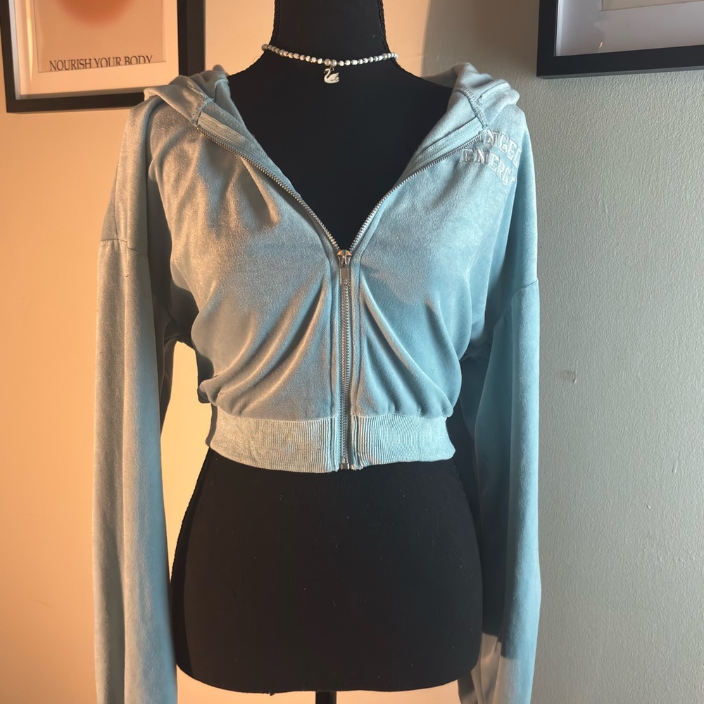 Light Blue Zip-Up Hoodie